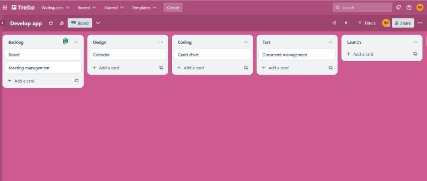 برامج إدارة المشاريع Trello  