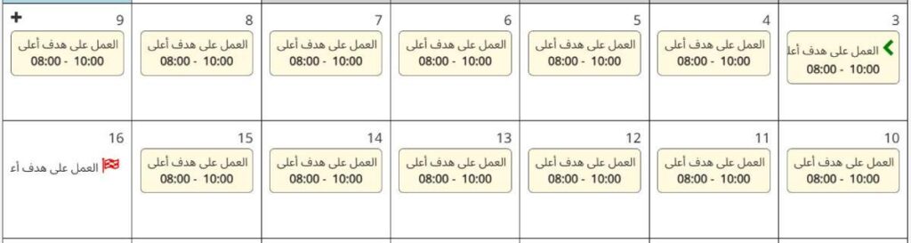 تقنية إدارة الوقت: الهدف الأعلى