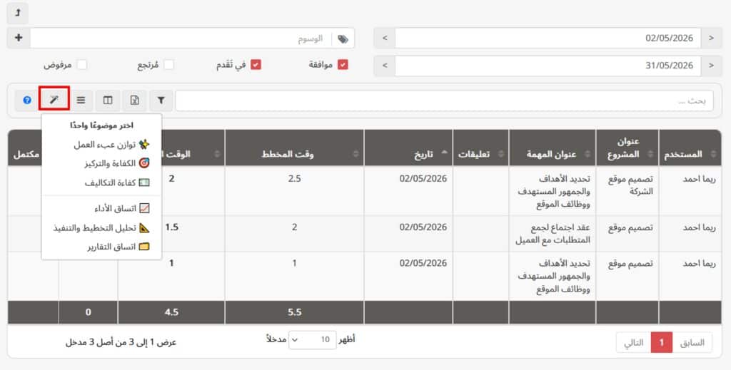 التحليل الذكي باستخدام الذكاء الاصطناعي في Task Browse