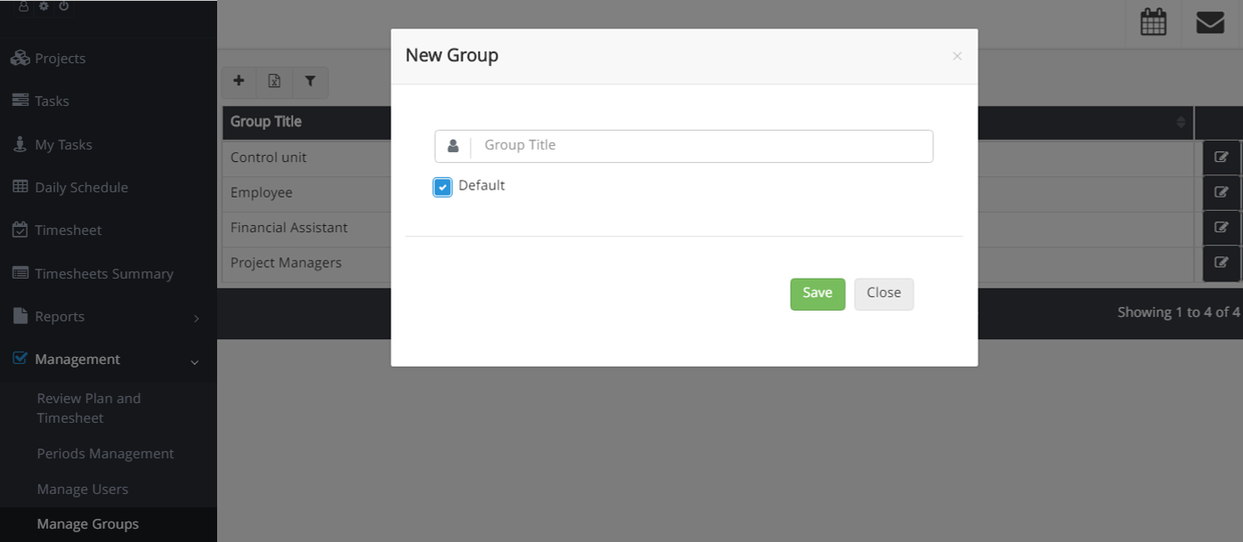 Manage Groups - TaskBrowse