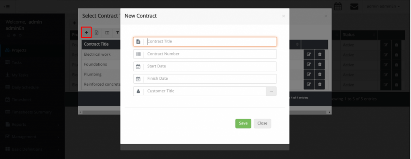 Define projects - TaskBrowse