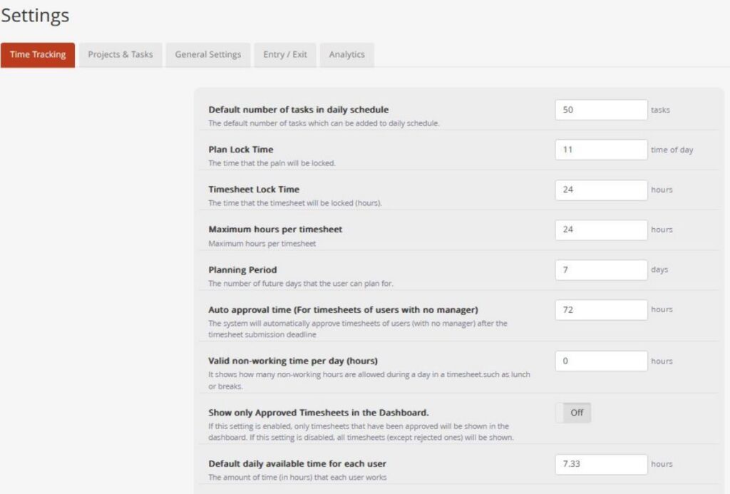Optimized System Settings